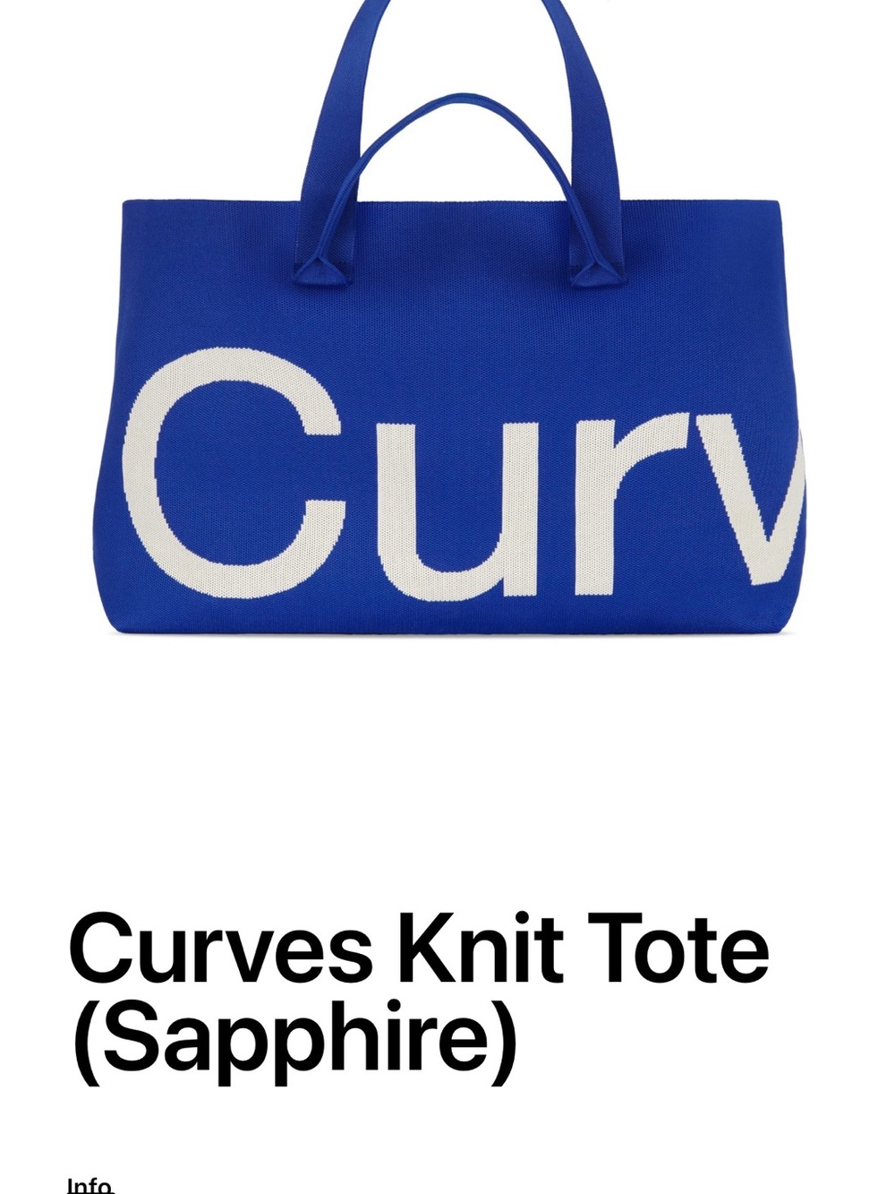 Curves Knit Tote - Sapphire Blue Logo Tote